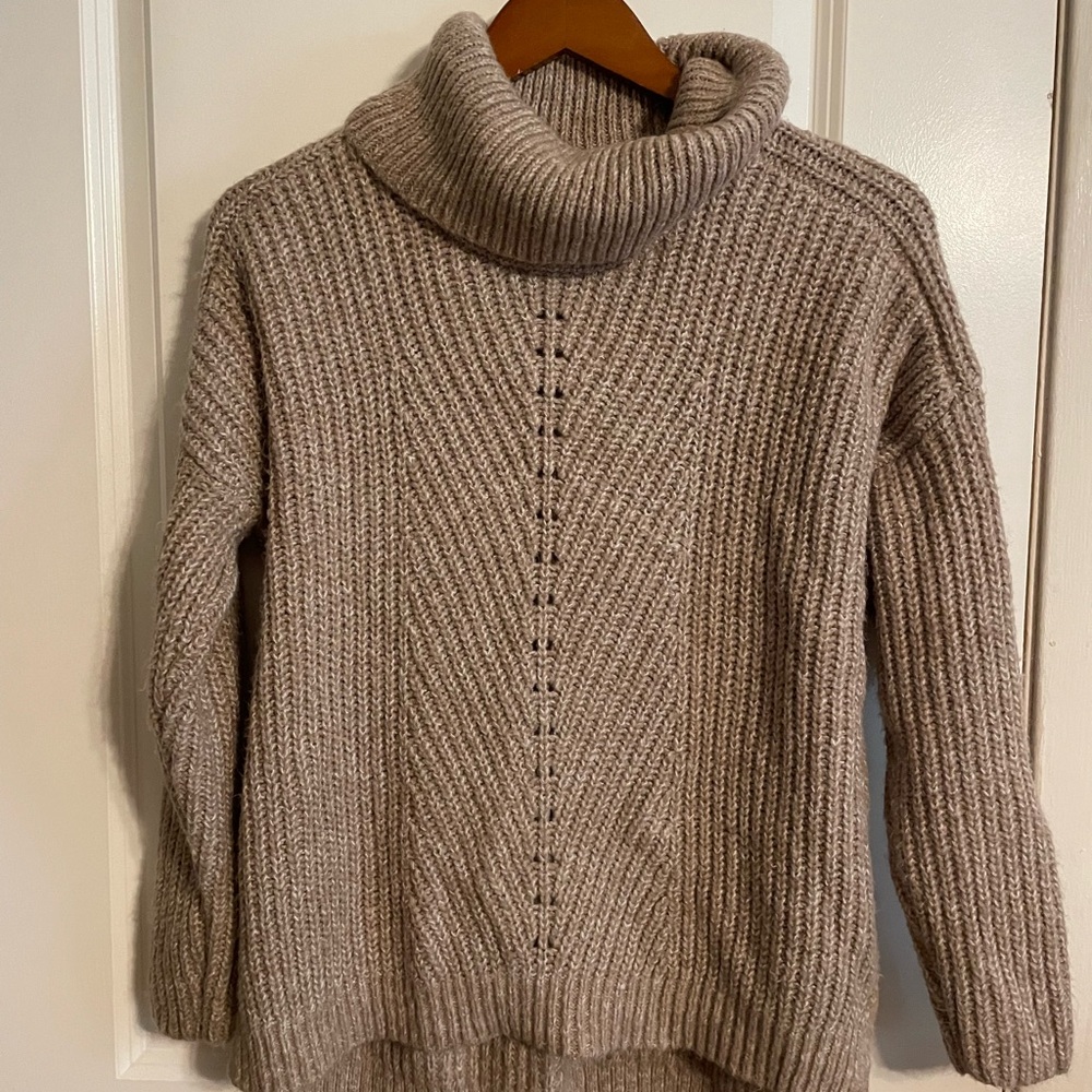 Tan Cowl Neck Sweater - Picture 3 of 6